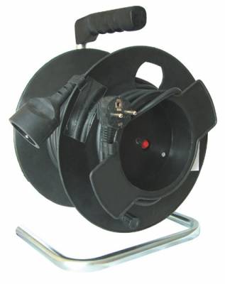 Solight prodlužovací přívod na bubnu, 1 zásuvka, černý, 50m PB12