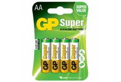 Baterie AA 1,5V SUPER alkalická LR6 GP/blistr 4ks