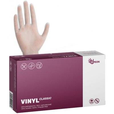 Vinylové rukavice nepudrované 100ks bílé transparentní vel.L