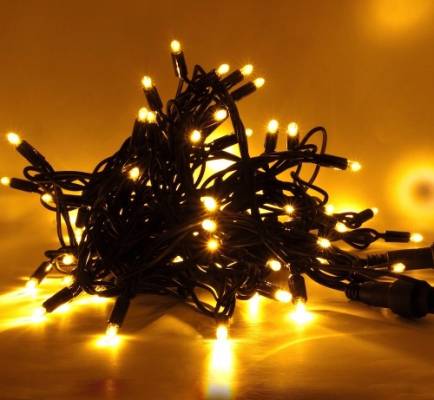 Řetěz vánoční dekorační 120 LED 12m IP44 jantarová,časovač (ZY1434T)