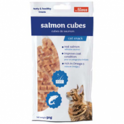 LES FILOUS SALMON CUBES 50g lososové kostky pro kočky
