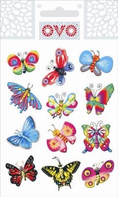 OVO glitr obtisky (1 aršík) motýlci