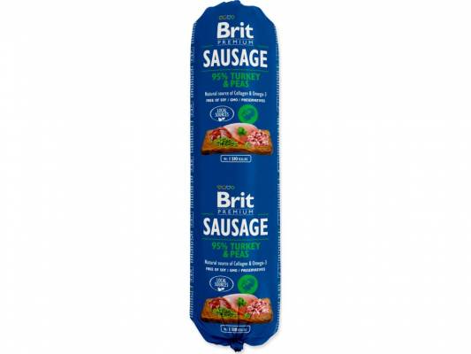 Brit Sausage Turkey+Pea 800g 