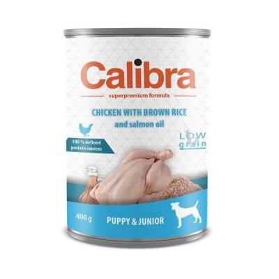 Calibra Dog 400g konz. Junior kuře s hnědou rýží